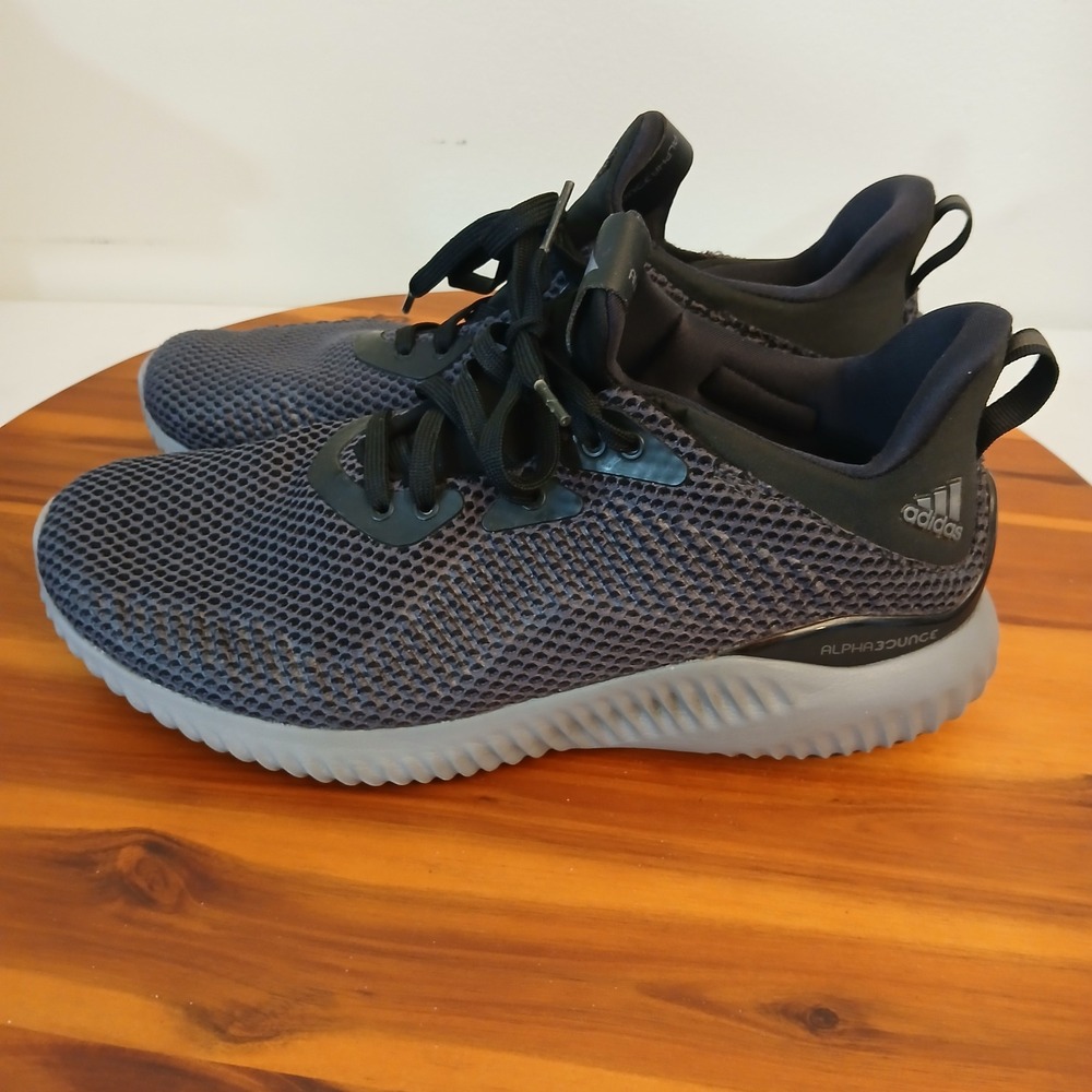 Adidas Alphabounce Running Shoes Black Gray Womens 8 Athletic Sneakers CG5400